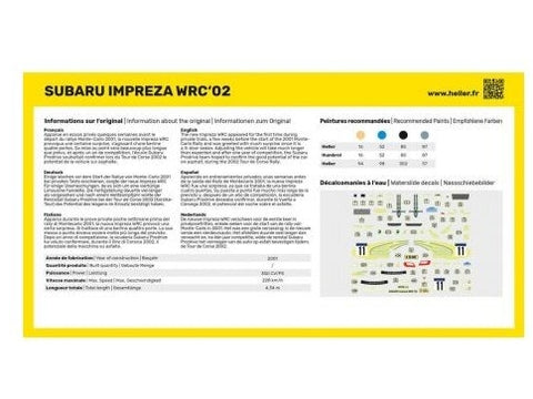 Heller Subaru Impreza WRC 2002 1:43 plastikinis dovanų rinkinys