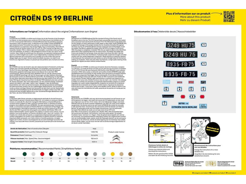 Heller Citroen DS 19 Berline 1:16 plastikinis surenkamas rinkinys