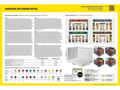 Heller Diorama Splendid Hotel su Citroen 5CV Trefle ir C4, 1/24