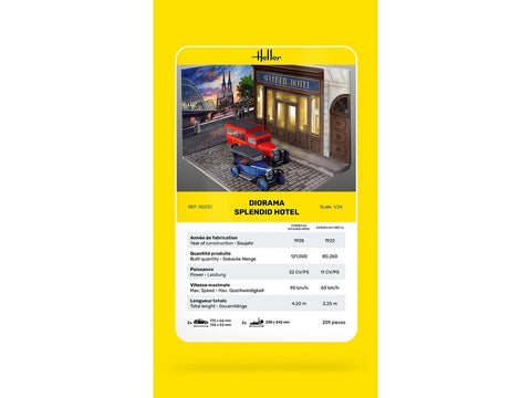 Heller Diorama Splendid Hotel su Citroen 5CV Trefle ir C4, 1/24