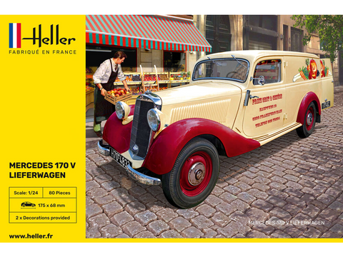Heller Mercedes 170 V furgonas 1:24 plastikinis surinkimo rinkinys 80736