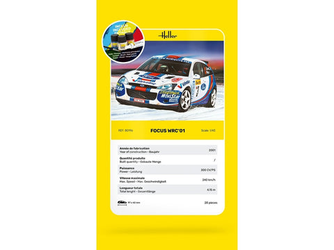 Heller Ford Focus WRC 2001 1:43 surenkamas dovanų rinkinys su dažais 56196