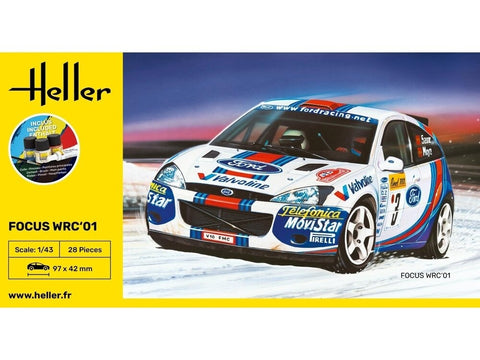 Heller Ford Focus WRC 2001 1:43 surenkamas dovanų rinkinys su dažais 56196