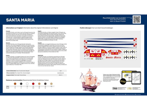 Surenkamas karakos Santa Maria modelis 1/75 Heller 80865