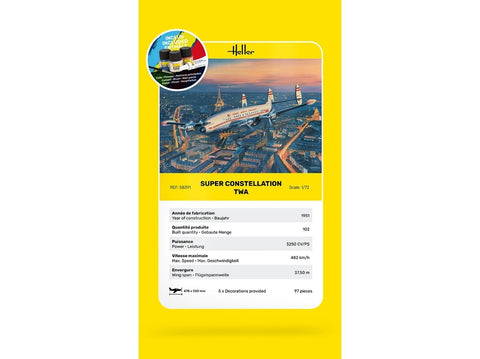 Heller Lockheed Super Constellation TWA dovanų rinkinys 1/72, 58391