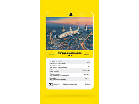 Heller Lockheed Super Constellation TWA 1/72 surenkamas plastikinis modelis