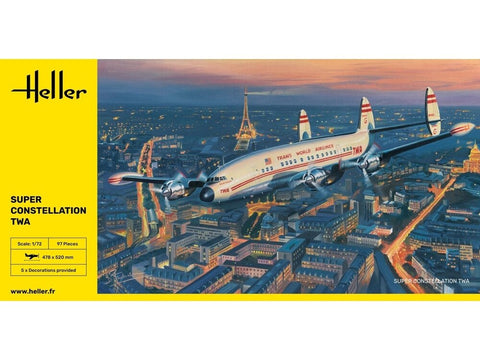 Heller Lockheed Super Constellation TWA 1/72 surenkamas plastikinis modelis