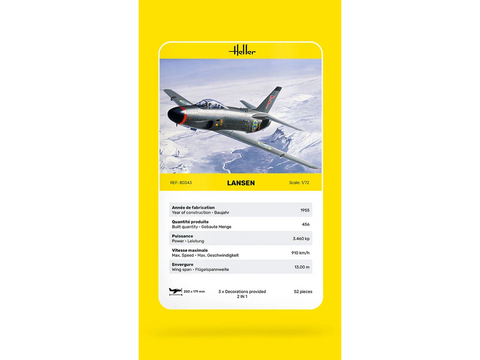 Surenkamas lėktuvo modelis Saab 32 Lansen 1/72 Heller 80343