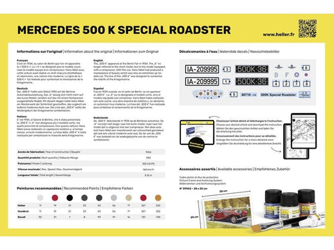 Heller 500 K Special Roadster 1/24 surenkamas dovanų rinkinys