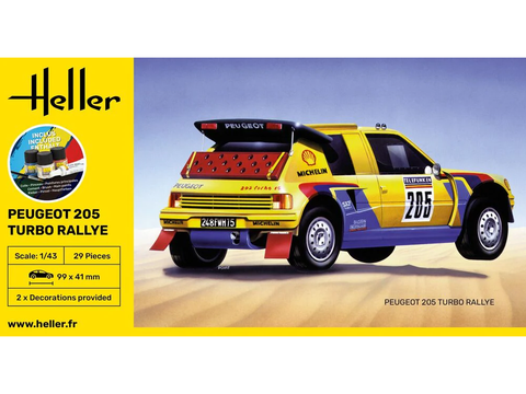 Heller Peugeot 205 Turbo Rally 1/43 surenkamas dovanų rinkinys
