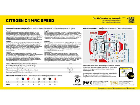 Heller Citroën C4 WRC Speed dovanų rinkinys 1:43 su dažais ir klijais