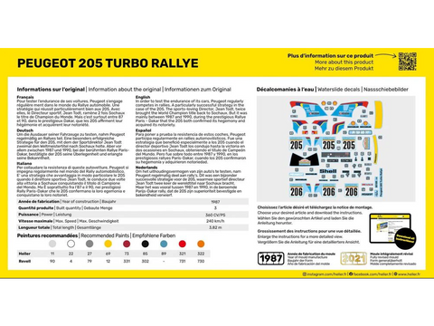 Heller Peugeot 205 Turbo Rally 1/43 surenkamas dovanų rinkinys