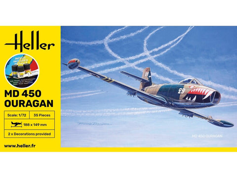 Heller Dassault MD 450 Ouragan 1/72 plastikinis dovanų rinkinys
