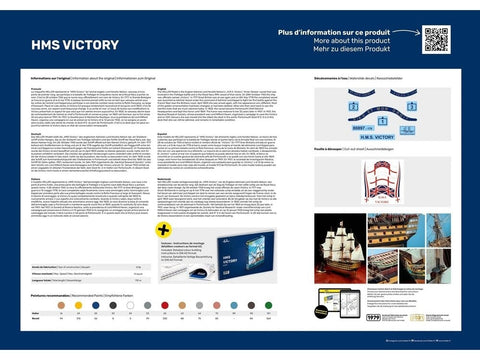 Heller HMS Victory 1:100 plastikinių detalių surenkamas laivo rinkinys