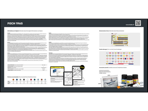 Heller lėktuvnešis Foch Clemenceau, 1965, 1:400 surenkamas modelis