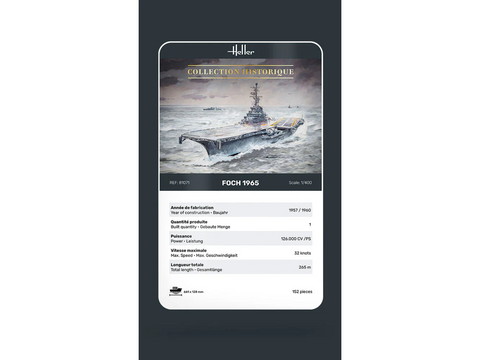 Heller lėktuvnešis Foch Clemenceau, 1965, 1:400 surenkamas modelis