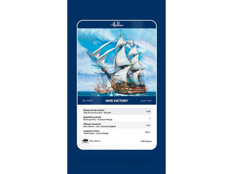 Heller HMS Victory 1:100 plastikinių detalių surenkamas laivo rinkinys