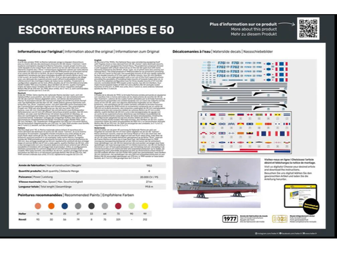 Heller E50 Le Corse klasės fregata 1/400, surenkamas modelis 81093