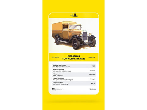 Heller Citroën C4 Fourgonnette 1928 1/24 plastikinis surinkimo rinkinys