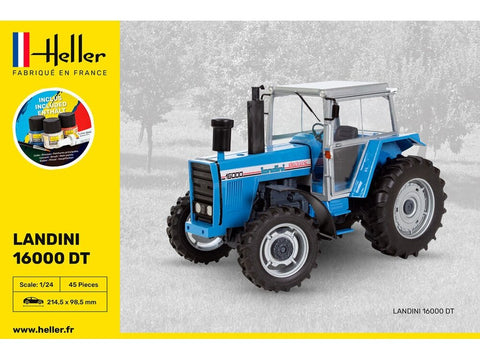 Heller Landini 16000 DT traktoriaus modelio dovanų rinkinys 1/24 su dažais