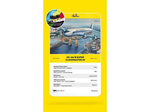 Heller Douglas DC-6A/B Super Cloudmaster AF plastikinis dovanų komplektas 1/72