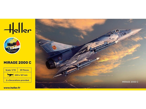 Heller 56303 Mirage 2000C dovanų komplektas 1/72 su dažais ir klijais