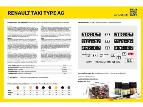 Heller Renault Taxi Type AG 1/24 plastikinis dovanų rinkinys