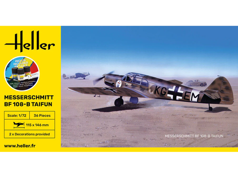 Heller Messerschmitt Bf 108 Taifun rinkinys su dažais 1/72