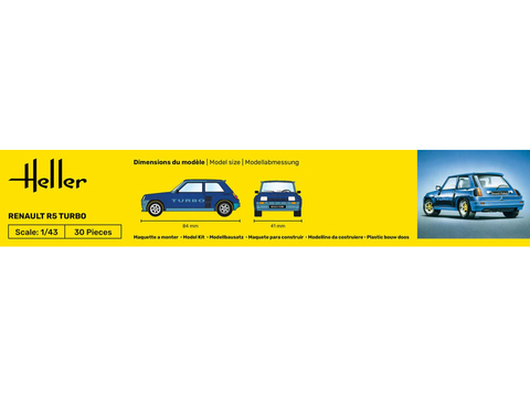 Heller Renault R5 Turbo 1:43 plastikinis dovanų rinkinys, 56150