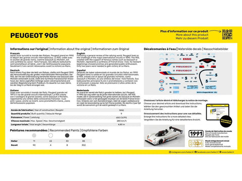 Heller Peugeot 905 1:43 dovanų rinkinys su dažais ir klijais (56110)