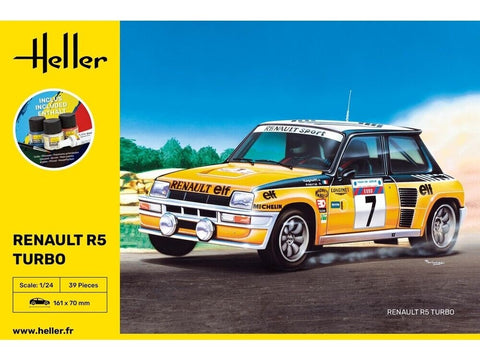 Heller Renault R5 Turbo 1/24 surinkimo rinkinys su dažais ir klijais