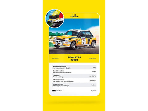 Heller Renault R5 Turbo 1/24 surinkimo rinkinys su dažais ir klijais
