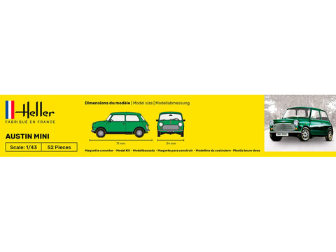 Heller Austin Mini 1/43 plastikinis modelio rinkinis dovanai