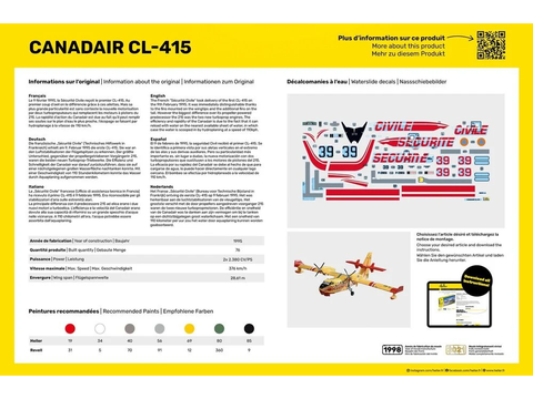 Surenkamas lėktuvo modelis Canadair CL-415 1/72 Heller 80370