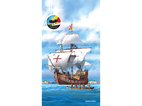 Heller Santa Maria laivo modelio dovanų komplektas 1/75 su dažais ir klijais