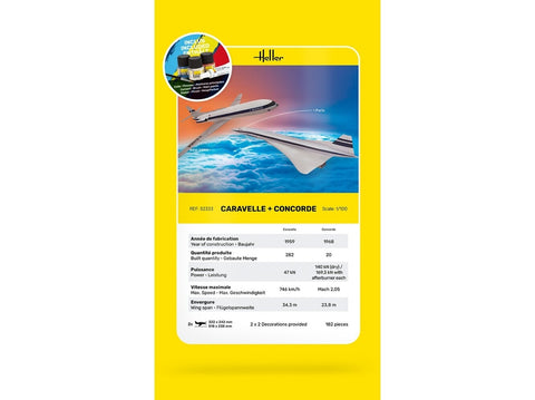 Heller Concorde ir Caravelle 1/100 dovanų rinkinys su dažais, klijais