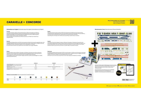 Heller Concorde ir Caravelle 1/100 dovanų rinkinys su dažais, klijais