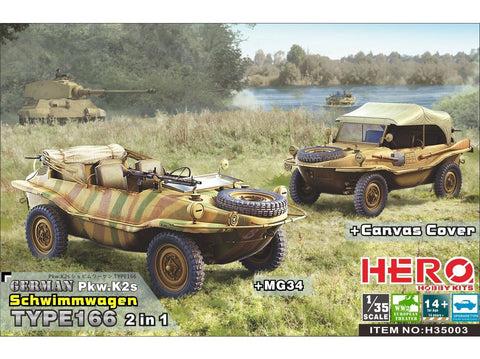 Vokiškas Schwimmwagen Type 166 2in1 plastikinis modelis 1/35