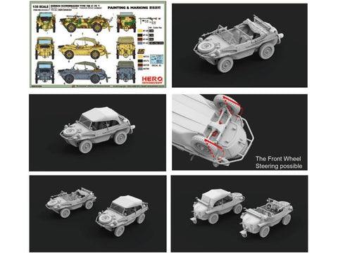 Vokiškas Schwimmwagen Type 166 2in1 plastikinis modelis 1/35