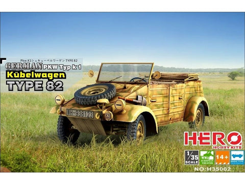 Hero Hobby 1/35 vokiškas Kübelwagen Type 82 plastikinis rinkinys