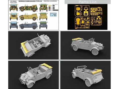Hero Hobby 1/35 vokiškas Kübelwagen Type 82 plastikinis rinkinys