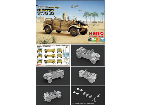 Vokiškas Kübelwagen Type 82 Afrika Korps plastikinis modelis 1/35