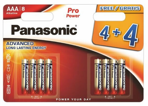 Panasonic Pro Power AAA šarminės baterijos, ilgai veikiančios, 8 vnt.