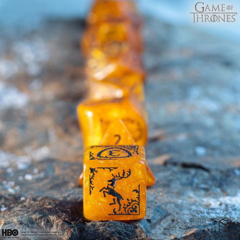 Sostų karai Baratheon kauliukų rinkinys – Q-Workshop, 8 vnt., RPG