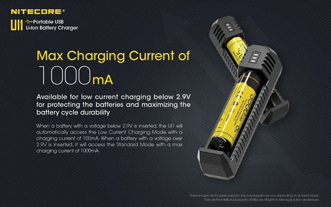 Nitecore UI1 išmanus nešiojamas USB Li-ion baterijų įkroviklis