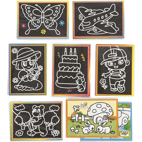 CREATIV patobulinti įbrėžtukai – dvipusės kūrybinės kortelės vaikams, 9×12 cm