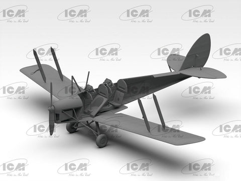 ICM De Havilland DH.82 Tiger Moth 1/32 britų WW2 surenkamas modelis su bombomis