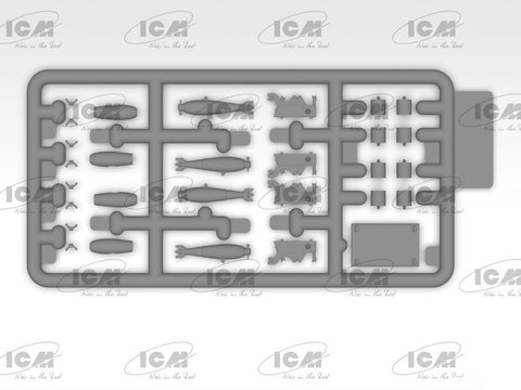 ICM De Havilland DH.82 Tiger Moth 1/32 britų WW2 surenkamas modelis su bombomis