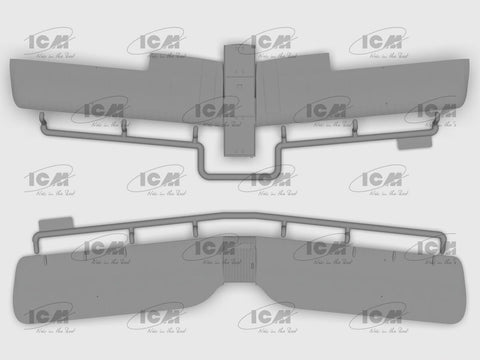 ICM De Havilland DH.82 Tiger Moth 1/32 britų WW2 surenkamas modelis su bombomis