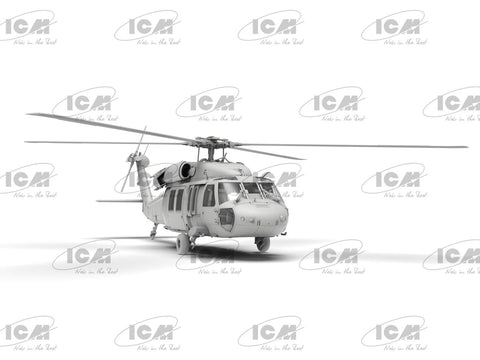ICM UH-60A Black Hawk Ukrainos žvalgybos sraigtasparnis 1/48 plastikinis rinkinys